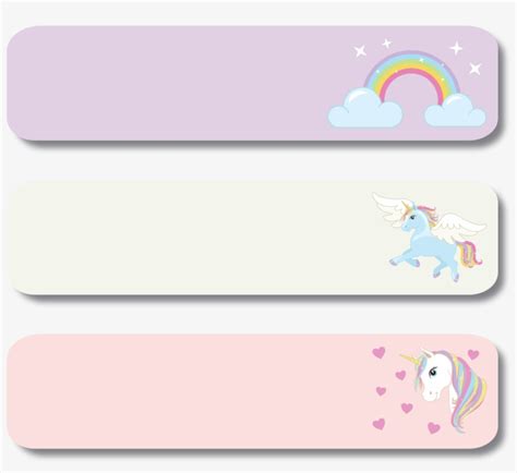 Download Sticker Labels - Unicorn Dreams - Unicorn School Label - HD Transparent PNG - NicePNG.com