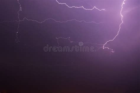 Flash of Lightning in the Sky Background Stock Photo - Image of ...