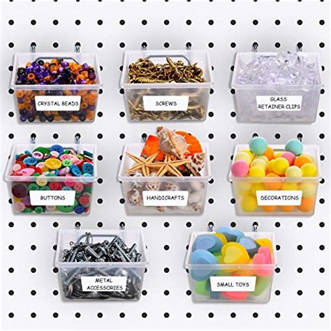 Pegboard Bins with Hooks and Labels, Pegboard Bins Kit DIY Pegboard ...