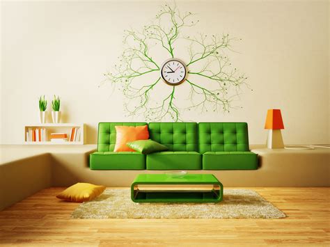 #green #room #interior #4K #wallpaper #hdwallpaper #desktop Wall Clocks Living Room, Wallpaper ...
