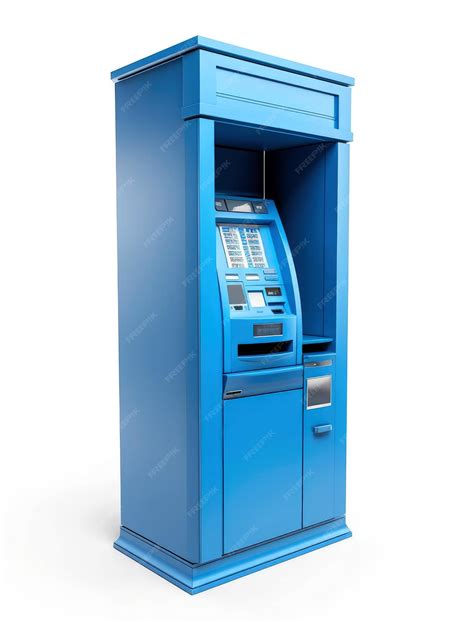 Premium AI Image | Blue ATM isolated on white background