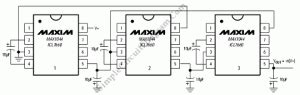 Cascading MAX1044/ICL7660 Voltage Doubler Devices – Simple Circuit Diagram