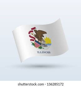 State Illinois Flag Waving Form On Stock Vector (Royalty Free) 136285172 | Shutterstock