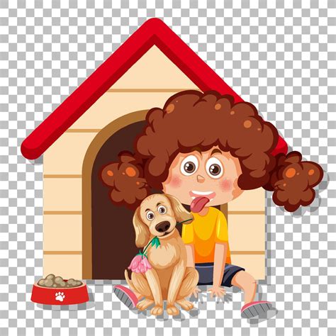 A girl with her dog cartoon character 10516591 Vector Art at Vecteezy