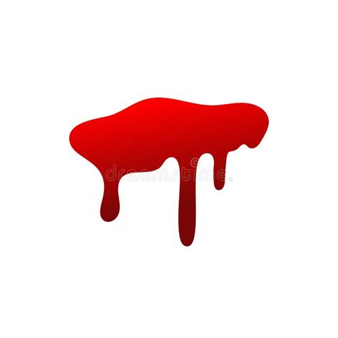 Blood Drip Cartoon. Halloween Bloodstain Isolated White Background. Splatter Stain. Horror Drop ...