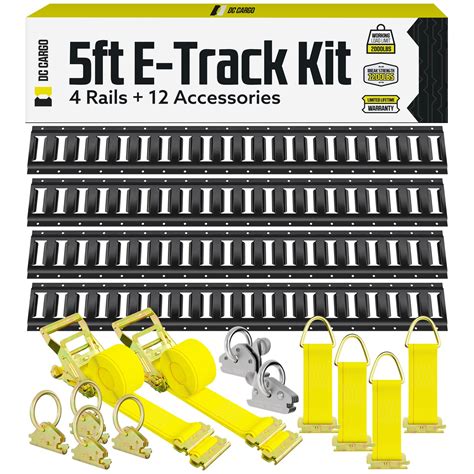 Buy DC Cargo - E Track Rail Tie Down Kit with Accessories - Etrack ...