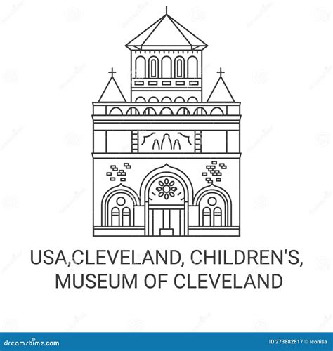 Usa,Cleveland, Children S, Museum of Cleveland Travel Landmark Vector ...