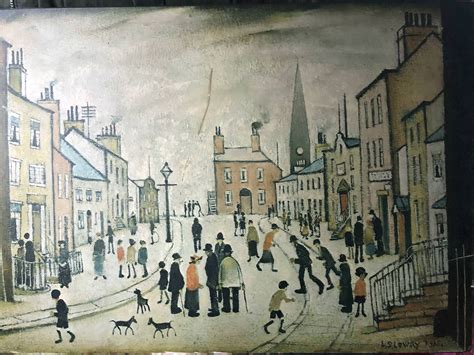 ls lowry painting 'a lancashire village' (1935) - worth anything? : Art