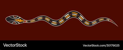 Snake aboriginal art style color Royalty Free Vector Image