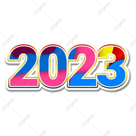 New Year 2023 Vector PNG Images, Colorful 2023 Happy New Year, 2023, Happy New Year 2023, New ...