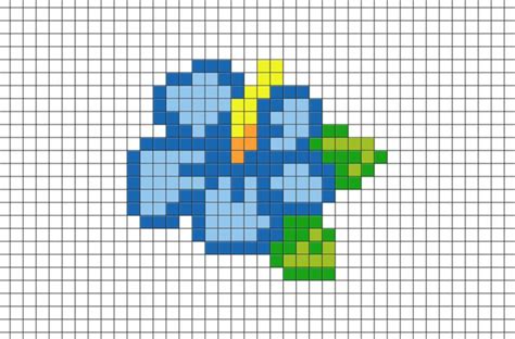 Blue Hibiscus Pixel Art – BRIK | Easy pixel art, Pixel art design ...