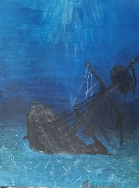 Underwater shipwreck Painting by Jeanette janse van Rensburg | Saatchi Art