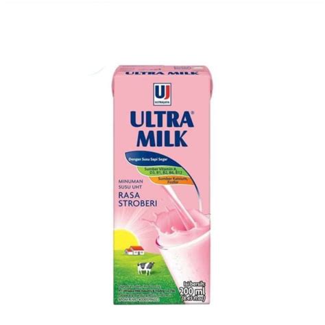 Jual Susu Ultra Milk UHT Strawberry 200ml (1Pcs) - 03 di Seller Sahabat ...