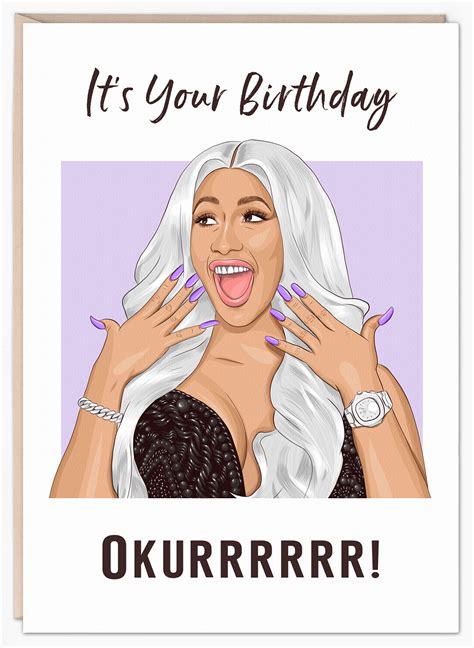 Cardi B Greeting Card | Birthday Card | Pop Culture Cards | Gifts in 2021 | Cardi b birthday ...