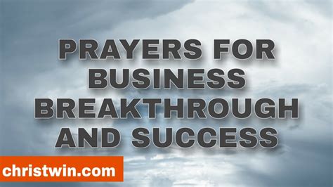 52 warfare Prayer for business breakthrough and success - Christ Win