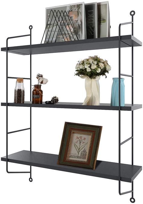 3-Tier Industrial Floating Shelves Wall Mounted Display Wall Shelf ...