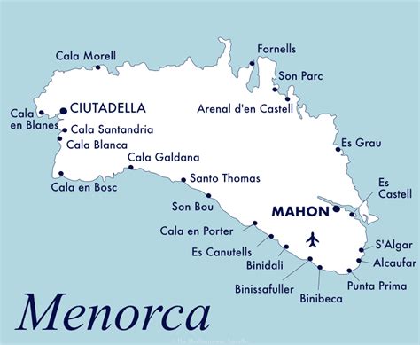 Menorca Best Beaches Map