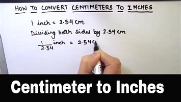 Centimeter To Inches Conversion Table