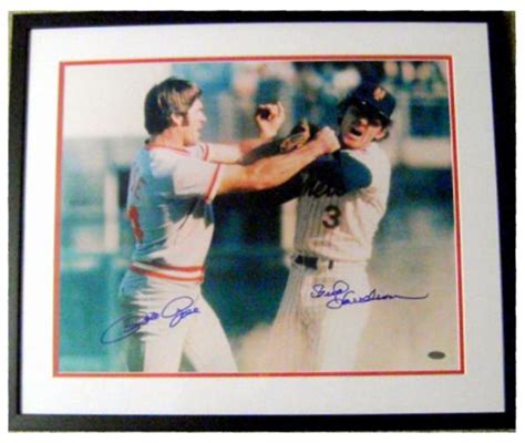 Pete Rose Bud Harrelson autographed 16x20 photo matted framed (1973 NL ...