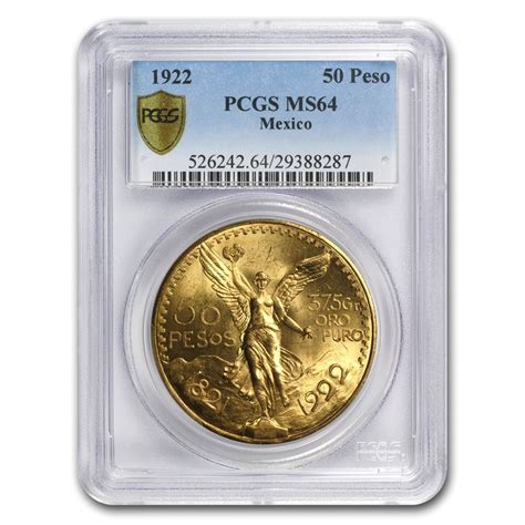 Buy 1922 Mexico Gold 50 Pesos MS-64 PCGS | APMEX