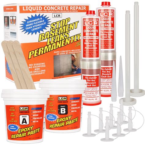 Polygem Liquid Concrete Repair LCR Kit Cement Crack Filler Paste Kit 2735LCR DIY