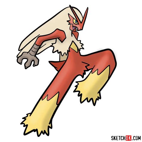 How to draw Blaziken | Pokemon - Sketchok easy drawing guides