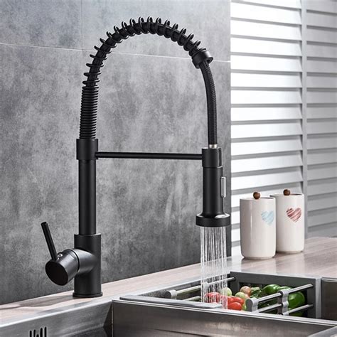 Augustus - Premium Matte Black Kitchen Mixer Tap Pull Out Faucet - Stunning Taps