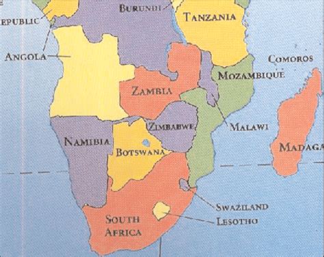 Southern Africa Map Countries