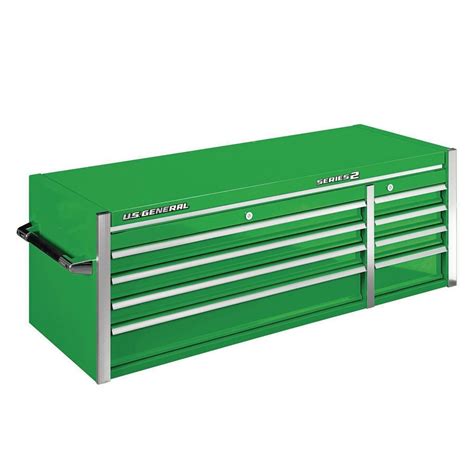 56 in. Double Bank Green Top Chest Mechanic Tool Box, Harbor Freight Tools, Green Tech, Blue ...