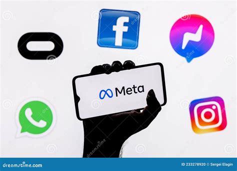 Facebook Changes Its Name To Meta. Smartphone With Meta Logo On The ...