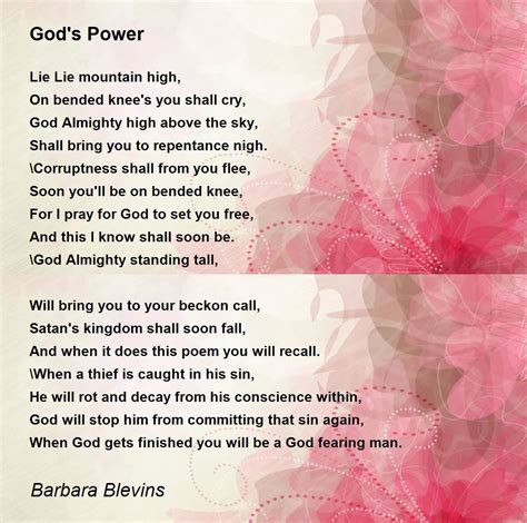 God's Power - God's Power Poem by Barbara Blevins