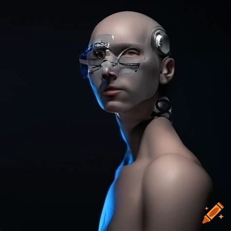 Cyborg male with an enlarged head and led lighting on Craiyon