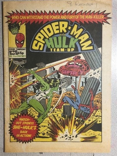 SPIDER-MAN & HULK TEAM-UP #445 (1981) Marvel Comics UK She-Hulk VG+/FINE- | eBay