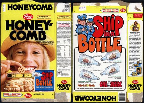 Post - Honeycomb - Ship-in-a-Bottle - cereal box - 1978 | Cereal box ...