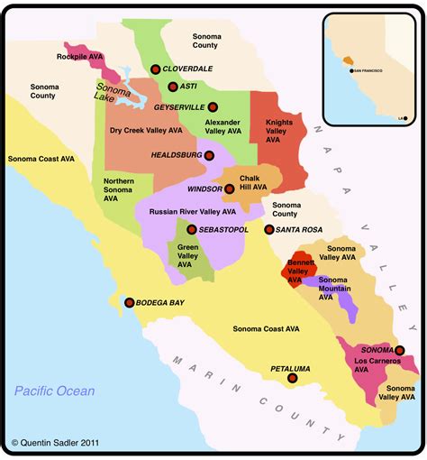 Wine Regions Of California Map | secretmuseum