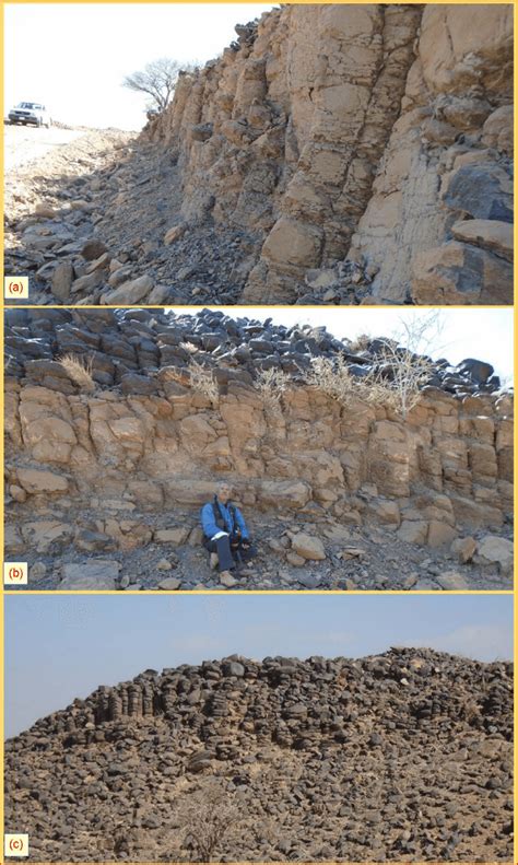 (a) = Horizontal bedded tuffaceous basalt and tuffaceous mudstone of ...