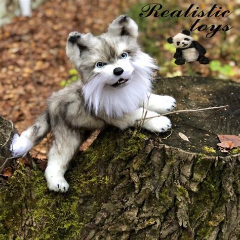 Realistic wolf stuffed animal, wolf plush, realistic toys, plush toy wolf by Novoselona Irina ...