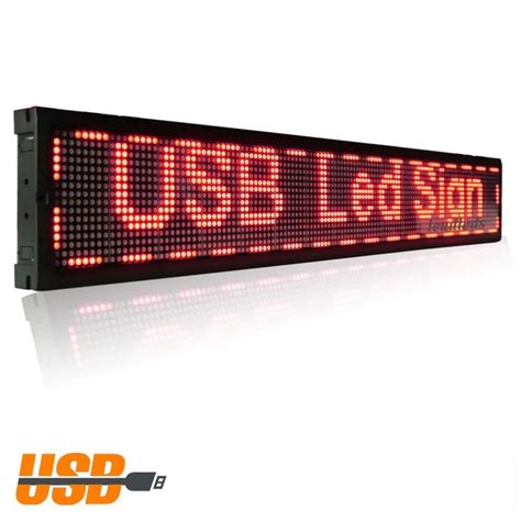 40 x 6.3 inches RED Programmable LED Moving Scrolling Message Display ...