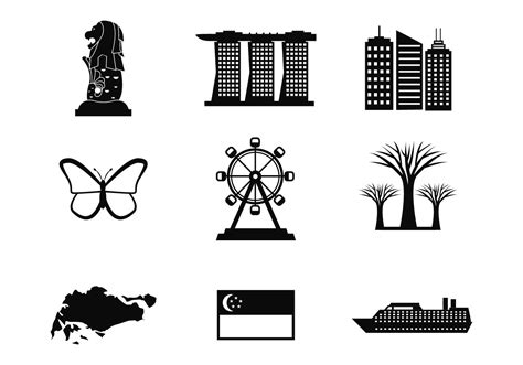 Singapore Icons Vector 116088 Vector Art at Vecteezy