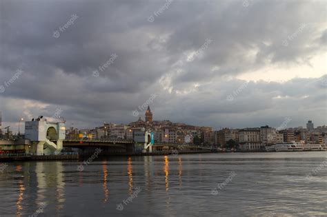 Premium Photo | Galata tower and galata bridge