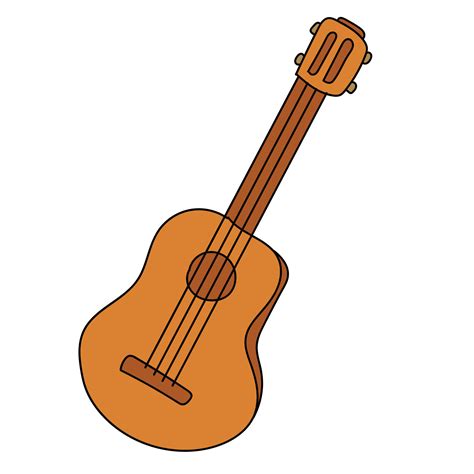 Acoustic cartoon guitar 4398075 Vector Art at Vecteezy