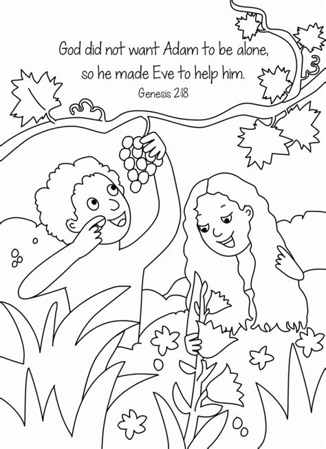 Adam And Eve Coloring Pages Printable PDF - Coloringfolder.com