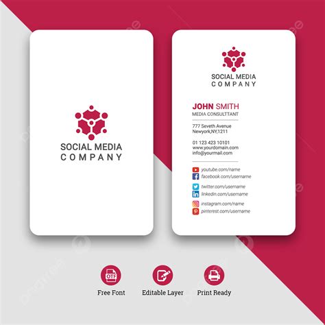 Social Media Marketing Business Card Template Download on Pngtree