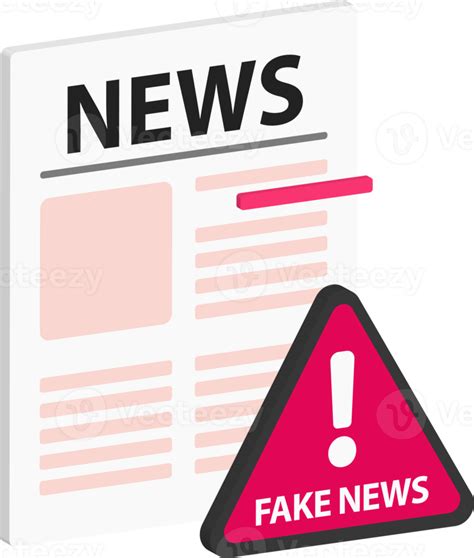 3d newspaper illustration with fake news warning sign 11702830 PNG