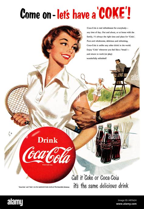 1954 British advertisement for Coca-Cola Stock Photo - Alamy