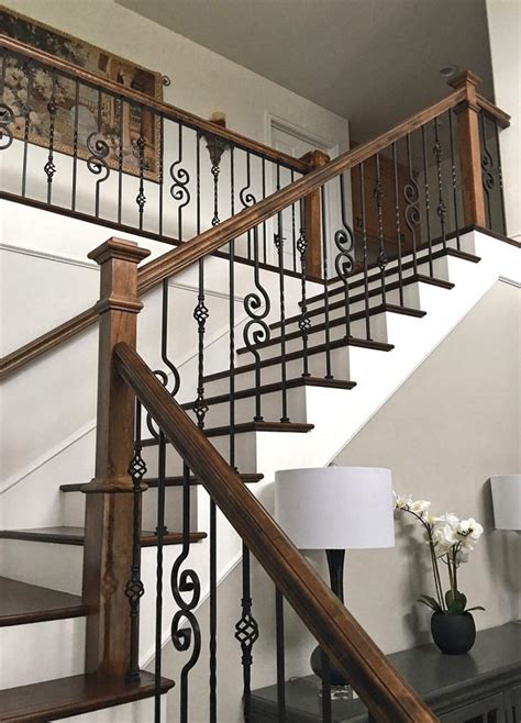 Project # 242 - Blended Iron Baluster Designs - StairSupplies™ | Wrought iron stairs, Wrought ...