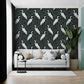 Black and White Crane Chinoiserie Wallpaper | MAIA HOMES