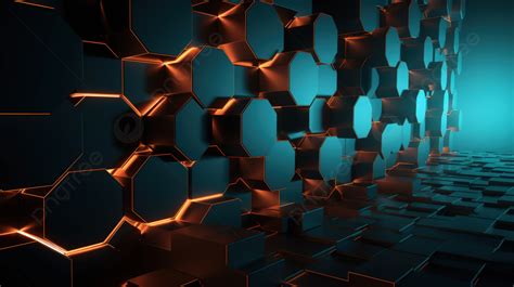 Abstract Geometric Hexagons In 3d Render Background, 3d Hexagon ...