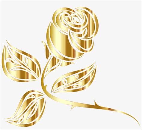 Rose Golden Gold Floral Glowers - Vektor Bunga Emas Png Transparent PNG ...