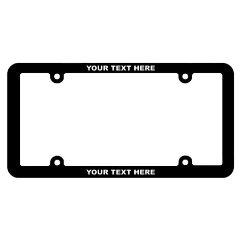 Customizable Thin Black License Plate Frame